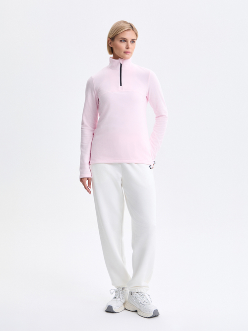 Розовый Толстовка с воротником