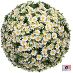 Искусственное растение шар «Самшит» цветы белые D-45см Ultramarine