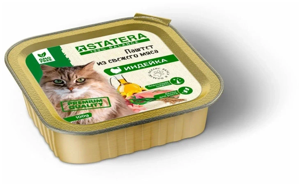 STATERA (Статера) Консервированный корма для кошек Паштет с индейкой, 100 г