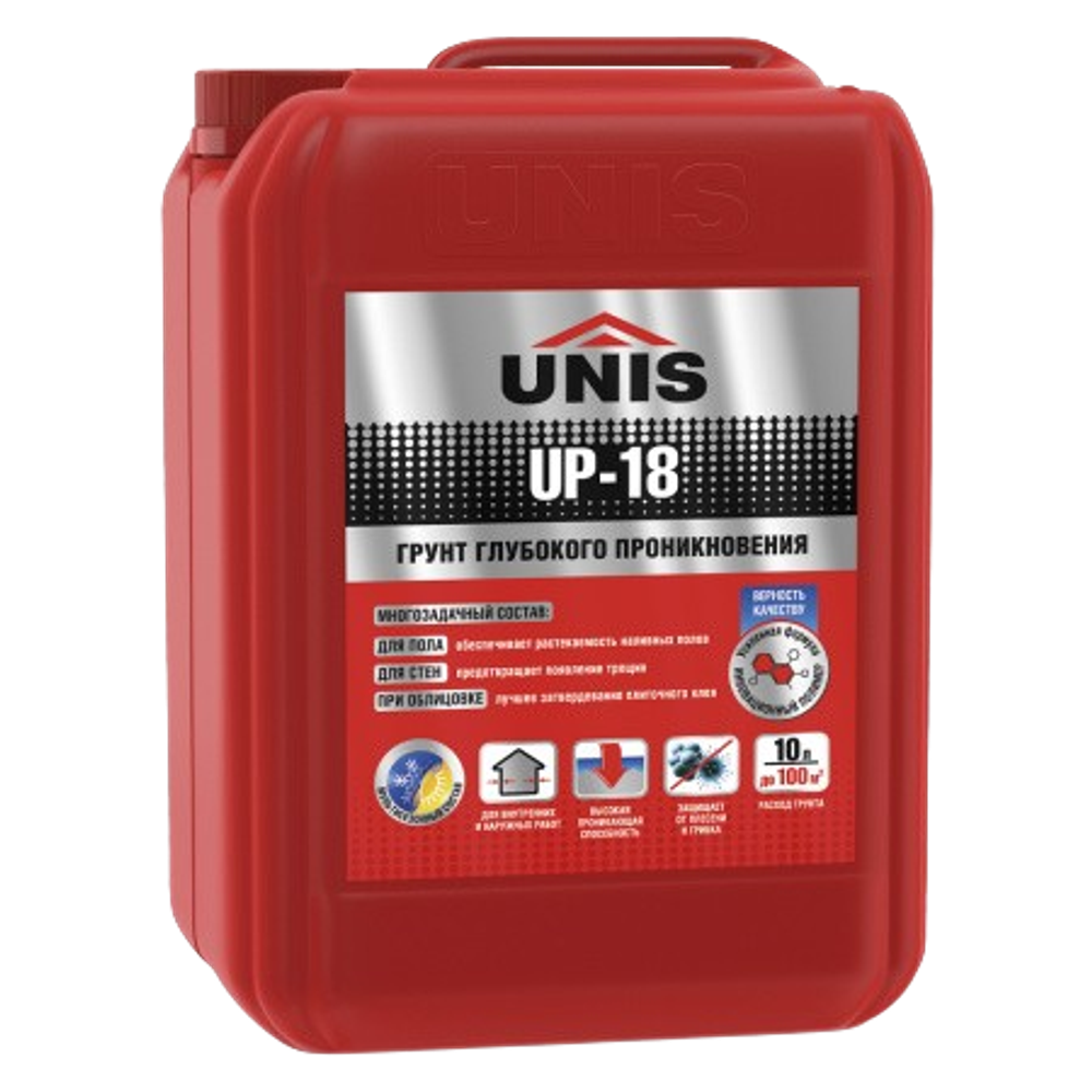 Грунт UNIS UP-18 акриловый глубокого проникновения 10 л