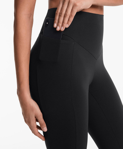 OYSHO Легинсы длиной до щиколотки с высокой посадкой и карманами, компрессионные, длиной 65 см, черный