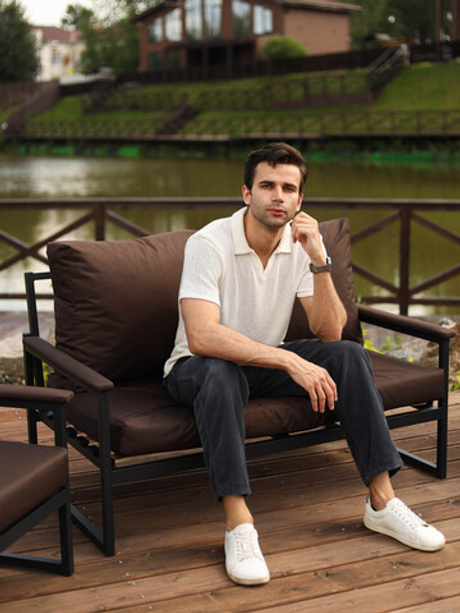 Диван дачный садовый Anri, oxford (Коричневый)