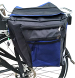 Велосумка BASIC BIKE 20 л. Черная с синим карманом.