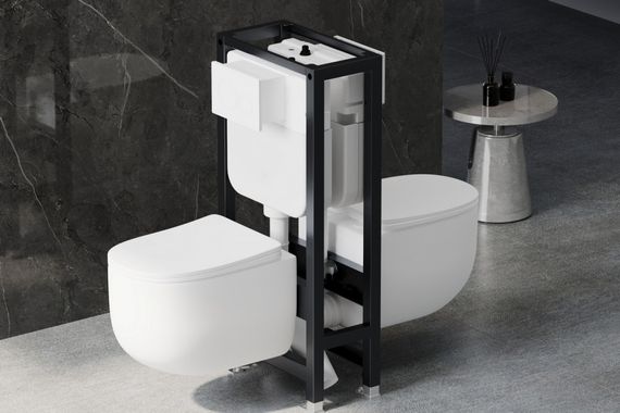 Инсталляция двойная самонесущая ABBER AC0106 для двух подвесных унитазов