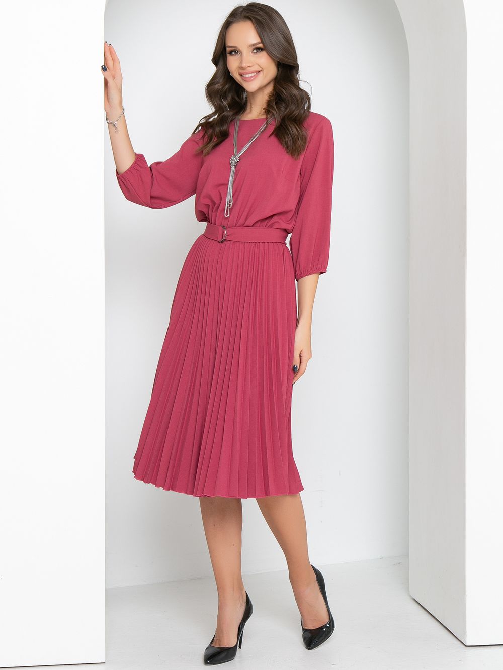 Платье Стильное гофре (пыльная роза) Diolche