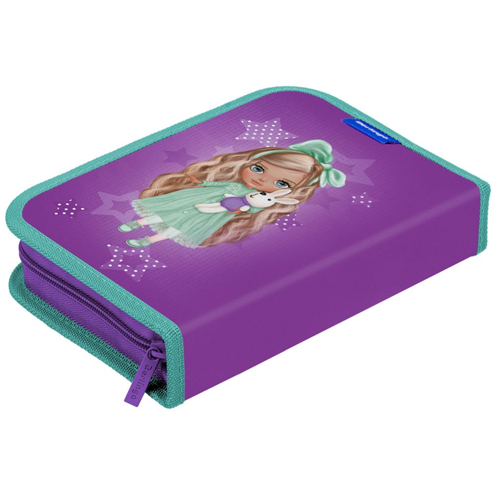 Пенал 1 отделение, 200*140*40 Berlingo "Baby-doll", дополнительная откидная секция, полиэстер