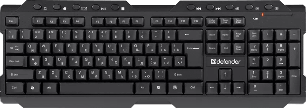 Клавиатура беспроводная Defender Element HB-195 USB (Черный), USB, ENG/RUS,стандарт