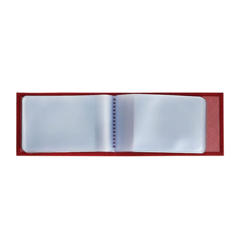 Визитница карманная BEFLER "Гипюр" на 40 визиток, натуральная кожа, тиснение, красная, V.43.-1