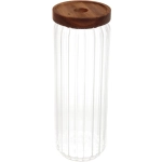 Банка для продуктов стеклянная 1300мл «Bella cucina» с крышкой из акации 9*25см