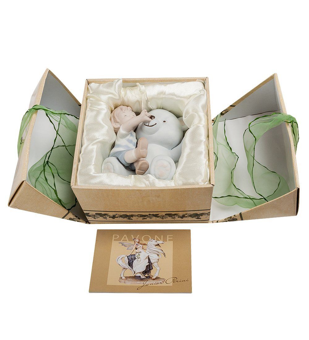 Pavone JP-48/31 Фигурка «Мальчик с мишкой» бисквит