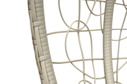 Кресло подвесное двойное Флора арт.D40-МТ006 (стойка+основание.бел.,корзн.бел.,подуш. беж. 3уп. (В))