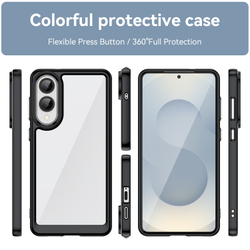 Прозрачный чехол с усиленными рамками черного цвета для Samsung Galaxy S25 Edge, увеличенные защитные свойства