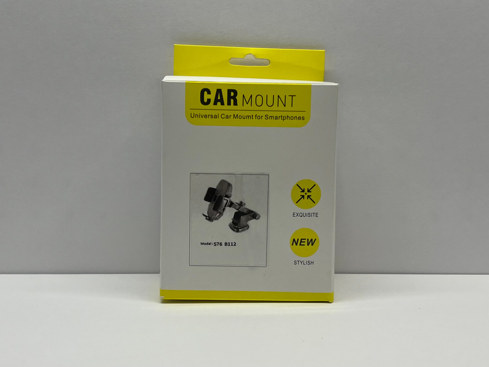 Держатель для телефона автомобильный в машину, стекло или панель, на присоске, S76 - B112, Цепкий (1 шт.)