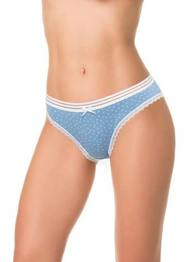 Трусики-слипы с кружевной окантовкой (Размер: M) (Цвет: голубой)