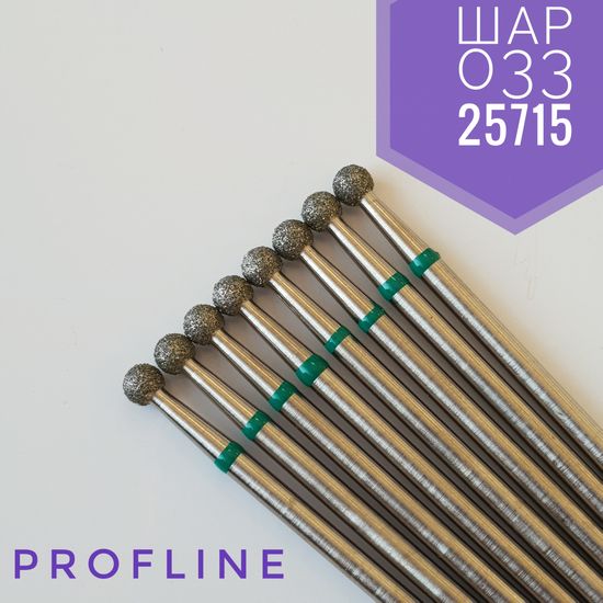 Алмазная насадка Шарик 033, зеленая насечка.