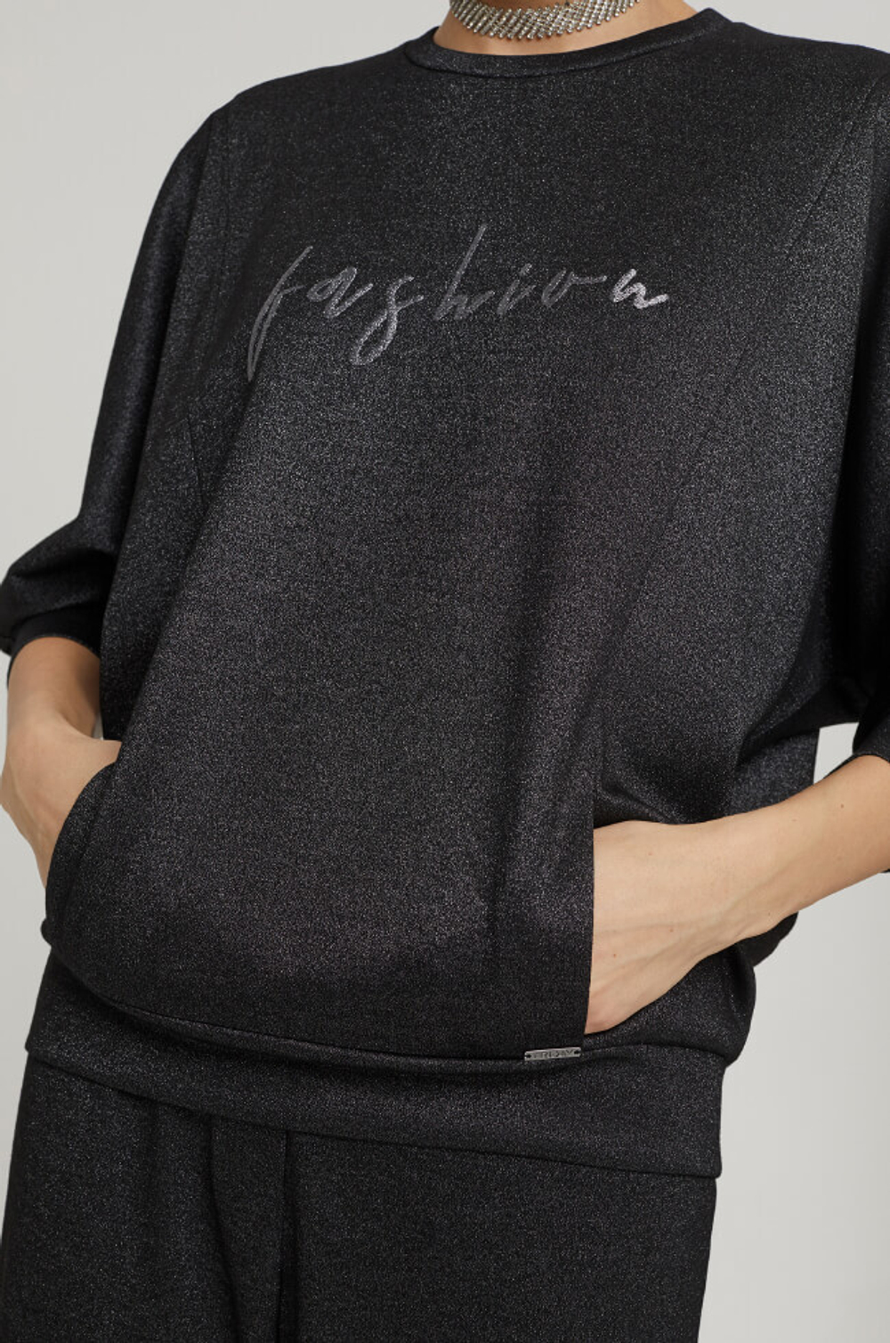 22282 Джемпер женский (серебристо-черный)