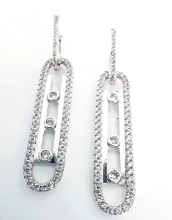 Серьги Эстерелла, серебро 925*, родирование, фианит/Ф