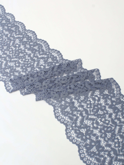Эластичное кружево дымчато-голубое ширина 21 см