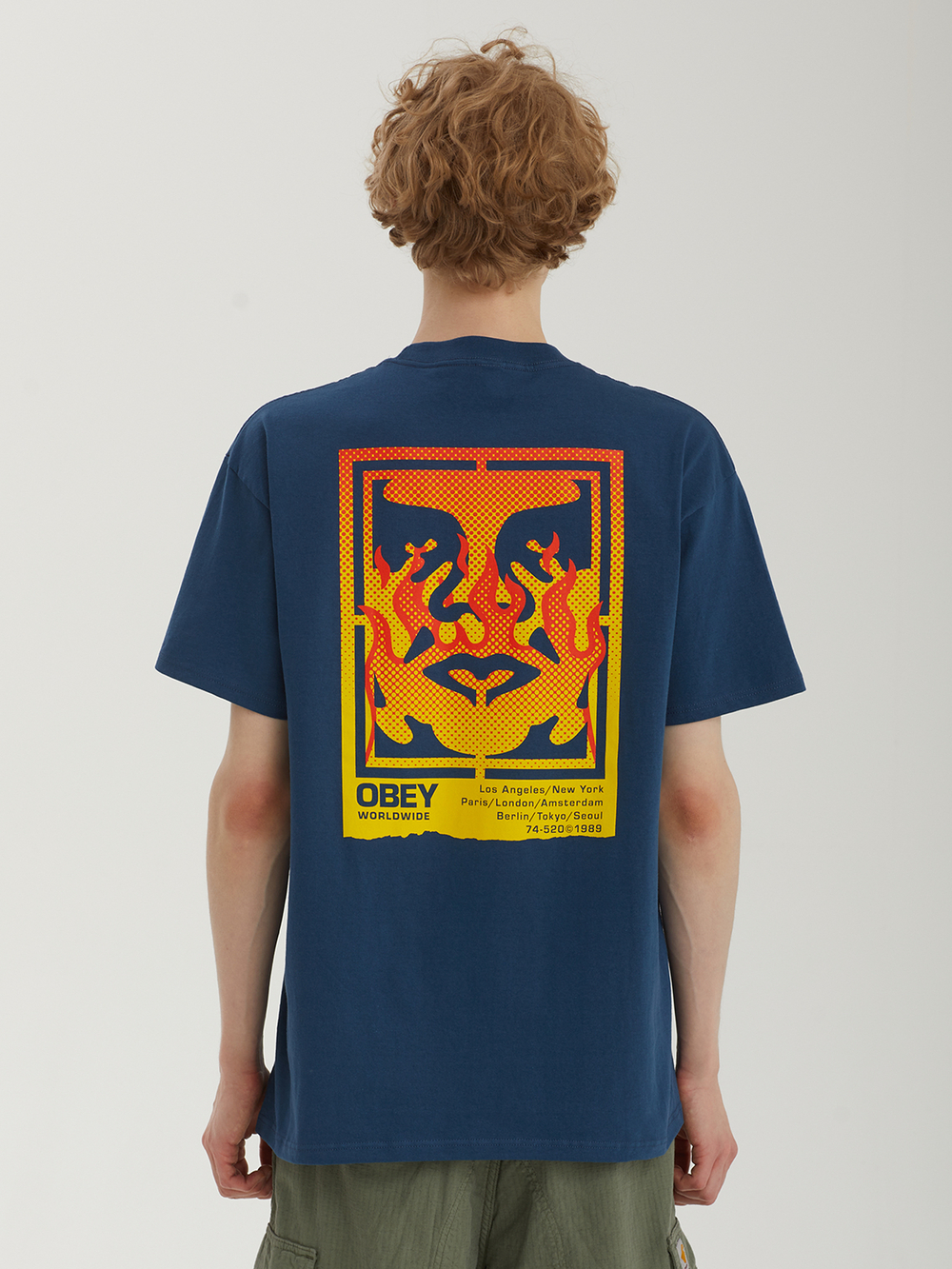 Мужская Футболка Obey Icon Stencil Flame