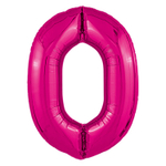 Шар фольгированный Цифра 0 101 см (Фуксия)