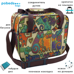 Сумка дорожная для ручной клади Pobedabags Кошки 36 x 30 x 27 см