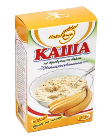 Каша "Овсяная с бананом" не требующая варки 500г. Гомельхлебпродукт