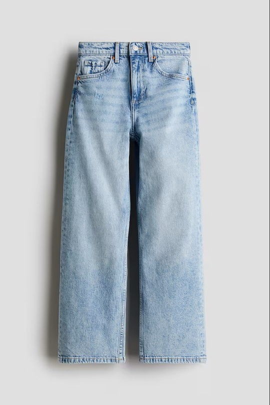 H&M Джинсы Wide Leg, светло-голубой
