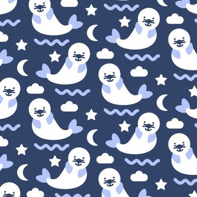 Buy baby fabric animal seals Baikal dark blue