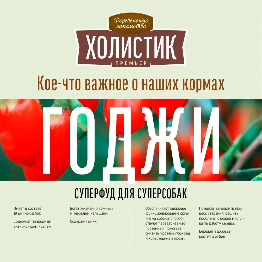 Корм для собак Деревенские лакомства Холистик Премьер говядина с рисом для собак средних и крупных пород, 2 кг