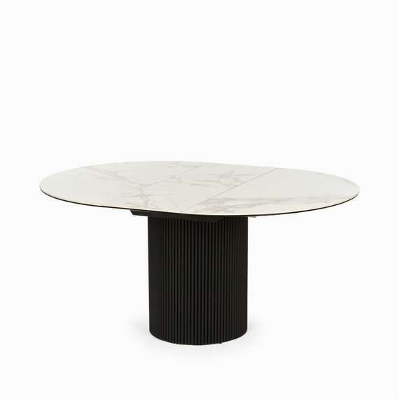 Раздвижной стол Elan Ø110-150 см, белая керамика