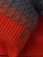 Шапка вязаная для мальчика на завязках и снуд