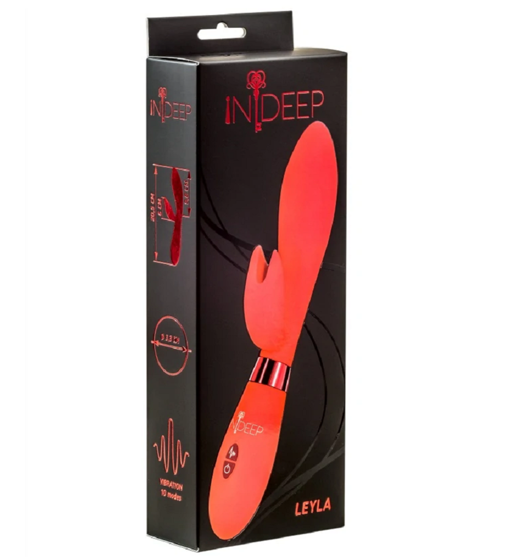 Вибратор кролик Indeep Leyla силикон красный 20,5 см