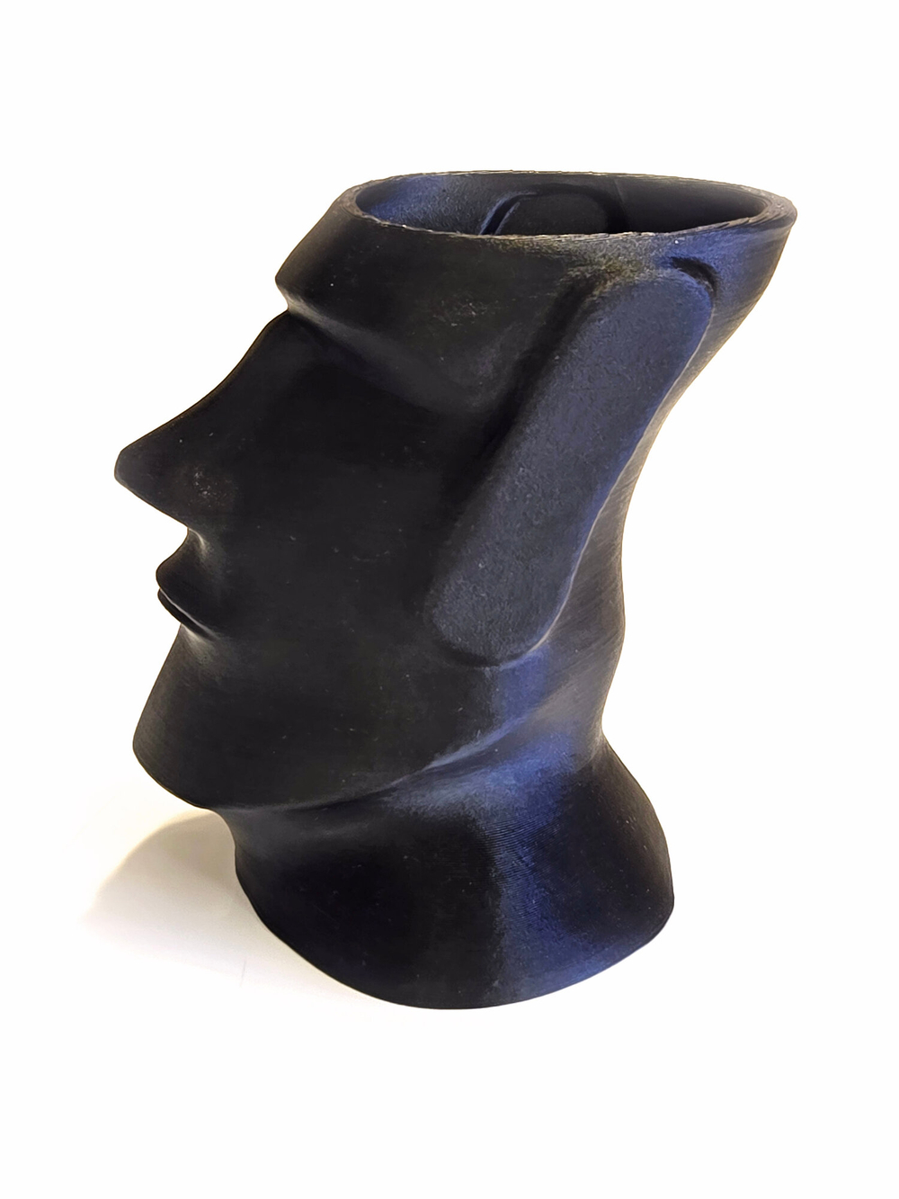 Карандашница в виде истукана Моаи с острова Пасхи, 3D печать, 11 см., черный матовый