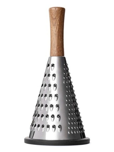 Терка DeNASTIA круглая, дерев ручка с нерж сталью, 11,3x24