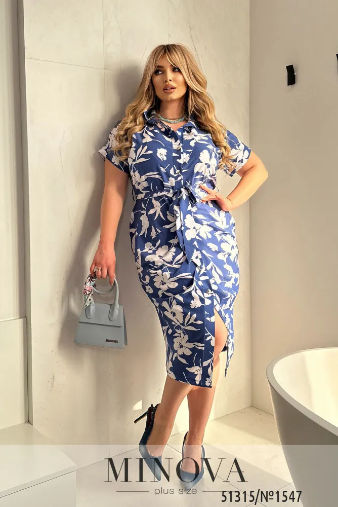 Платье 1547-джинс Minova