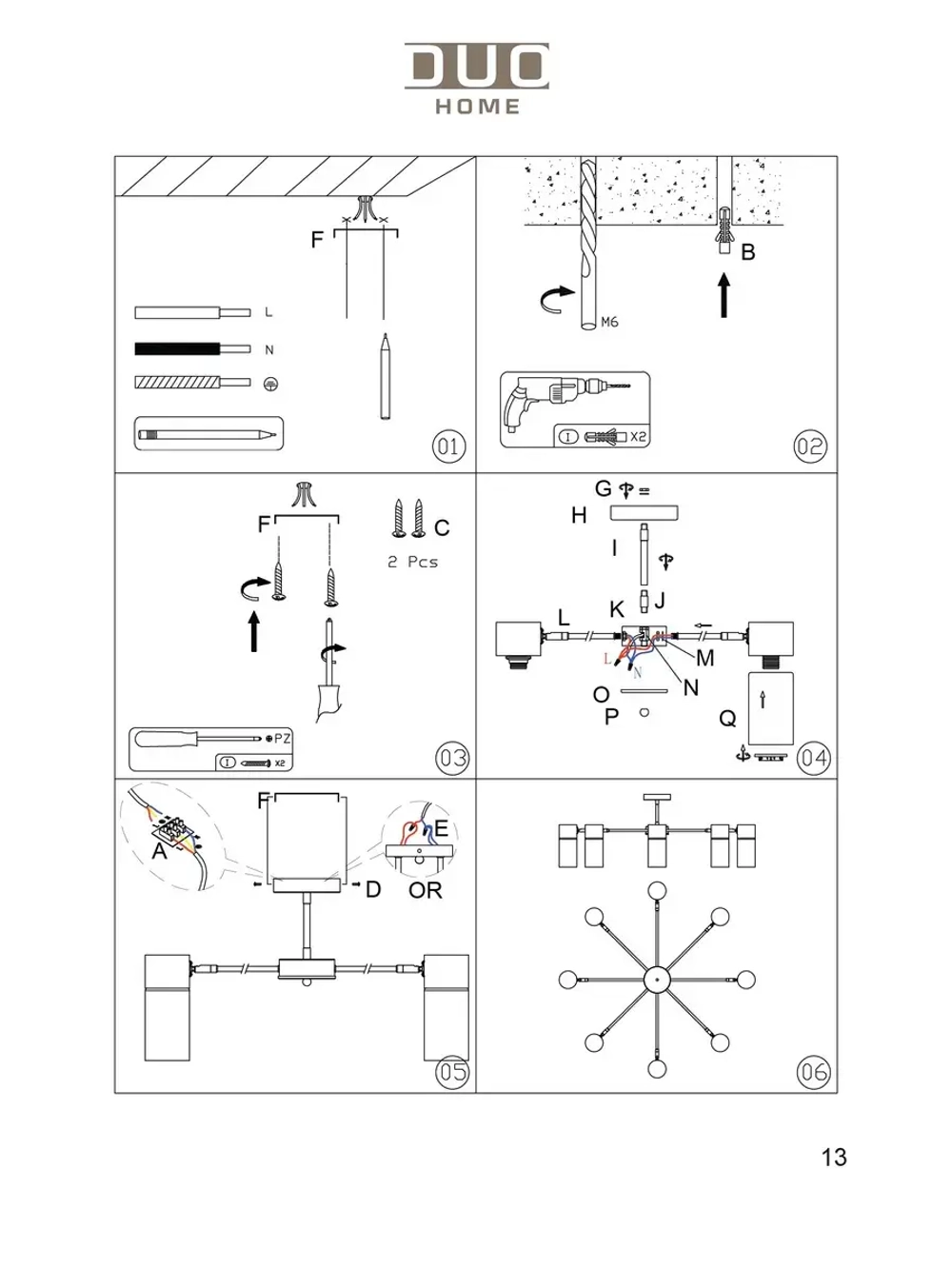 Люстра потолочная E14*8*40W черный