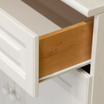 Комод белый с ящиками и дверцами Харви из массива сосны с филенкой для спальни и кухни в викторианском стиле, комод деревянный для вещей и одежды на ножках напольный