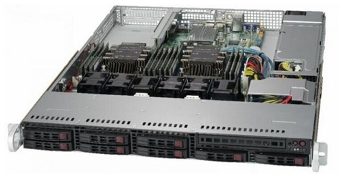 Сервер Supermicro SuperServer 1029P-WT без процессора/без ОЗУ/без накопителей/количество отсеков 2.5" hot swap: 8/1 x 600 Вт