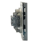 Розетка компьютерная 1-местная RJ-45 (механизм), STEKKER, серия Эмили, RST00-5117-05, черный уголь, soft touch 49847