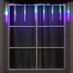 Гирлянда Сосульки рифленые 2.5×0.42 м., IP65, прозрачная нить, 288 мульти LED с эффектом стекания, 12 В., Luazon Lighting (5248348)