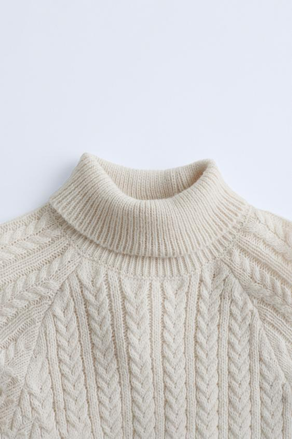 ZARA ПЛАТЬЕ ИЗ СМЕСОВОЙ ШЕРСТИ С ОТВОРОТОМ — TIMELESZ, ЭКРЮ