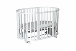 Кровать детская «Северянка» (3) 6 в 1 маятник универсальный/колесо (белый)
