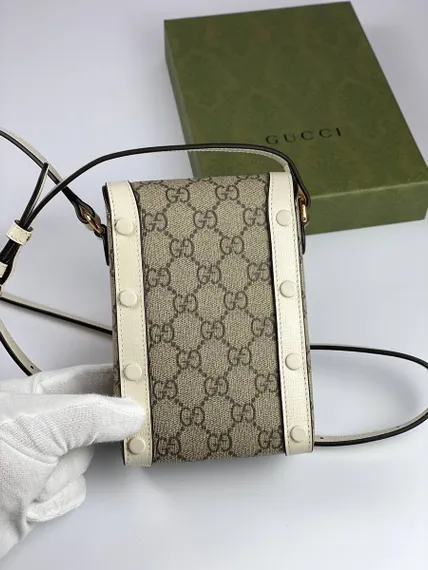 Мини-сумка женская Gucci Horsebit 1955 белый