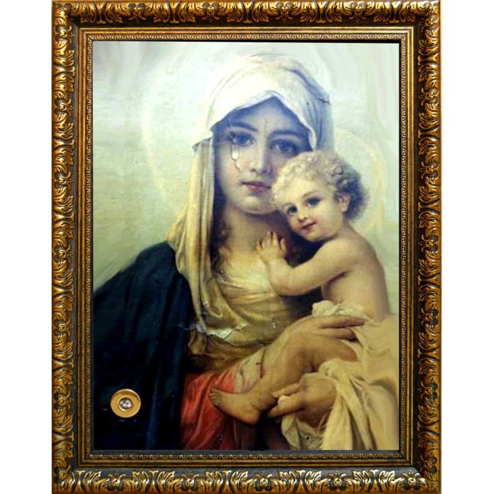 Взыскание Погибших. Редкая икона Божьей Матери на холсте с мощевиком.