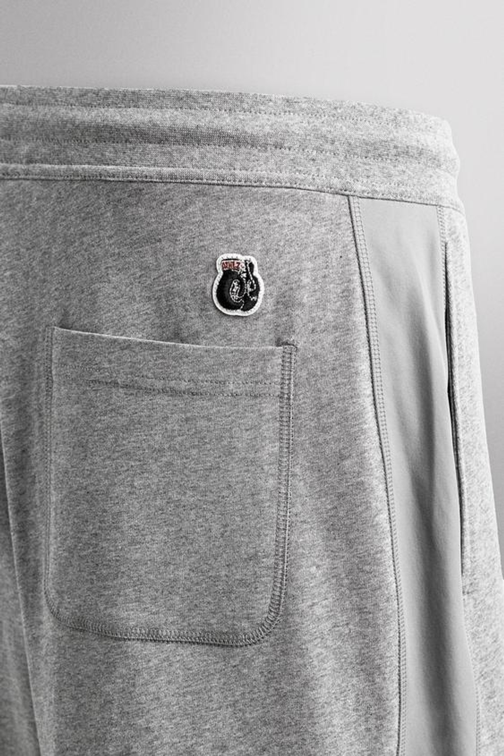 ZARA ШОРТЫ С ВЫШИВКОЙ И ЛАМПАСАМИ 9'', СЕРЫЙ МЕЛАНЖ