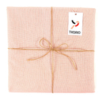 Скатерть на стол из умягченного льна с декоративной обработкой цвета пыльной розы Essential, 143х143