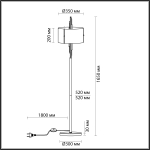 Торшер Odeon Light 5415/3F MARGARET