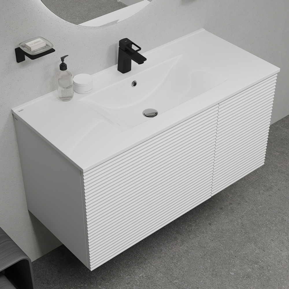 Тумба с умывальником IDDIS Bild, подвесная, 100 см, белый, BIL10W0i95K