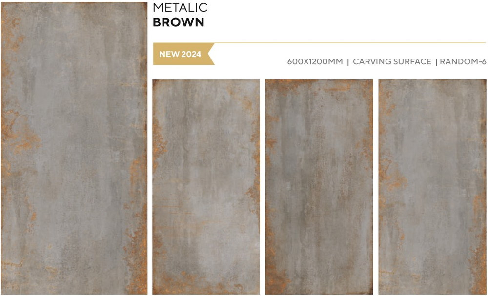 Керамогранит, MAIMOON, Metalic Brown, 1200x600 мм, карвинг