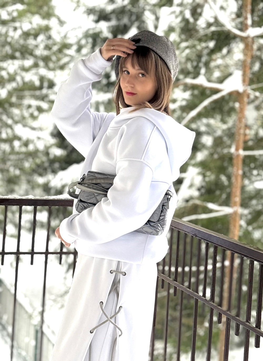 Худи / белый/ унисекс / начес